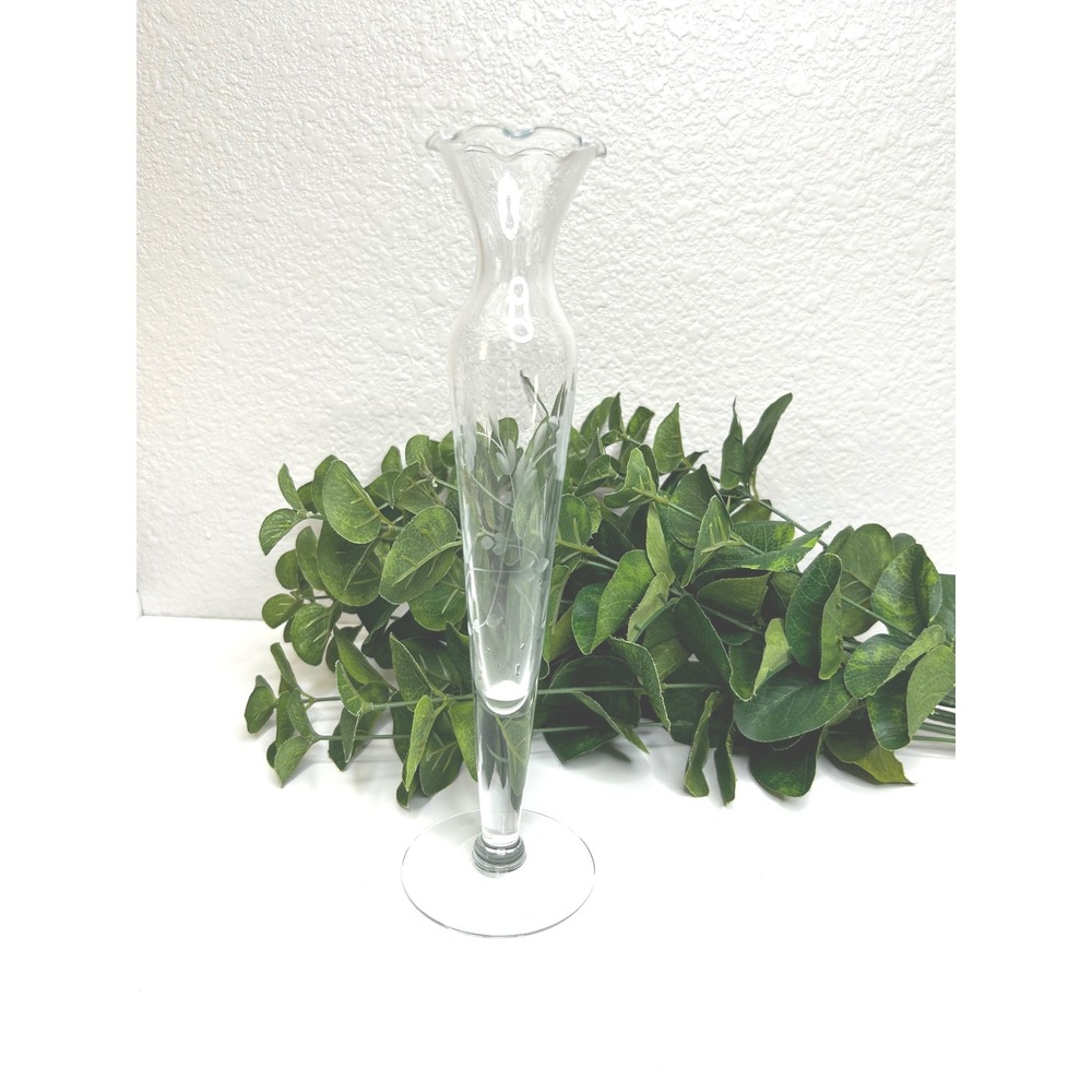 Princess House Heritage Crystal Bud Vase Ruffled Rim